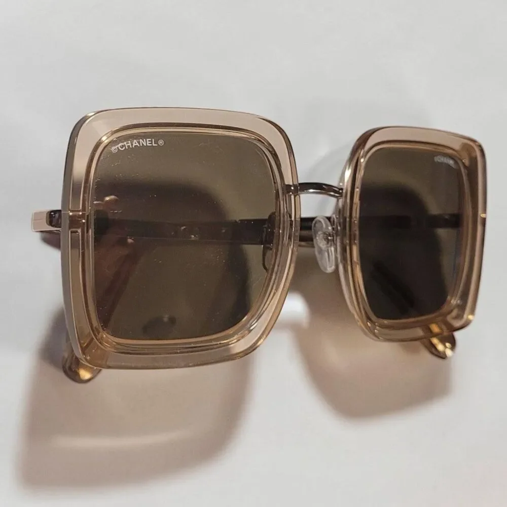 Chanel Square Acetate Mirrored Sunglasses